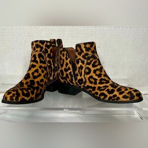 Franco Sarto Bernie 2 Leopard Print Cow-hair/Leather Booties, Sz. 6, NWT